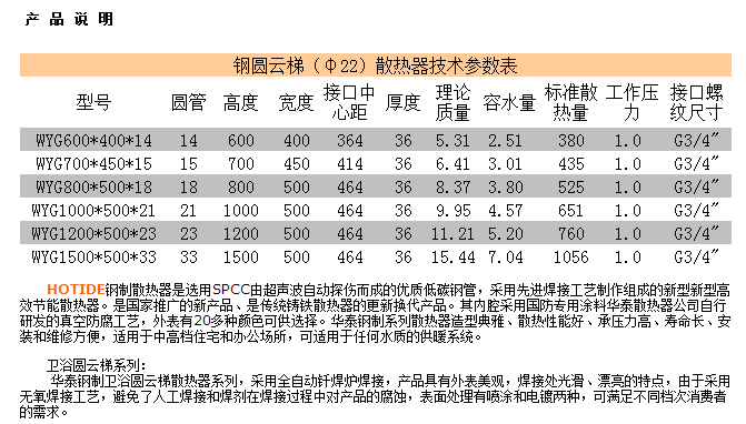 华泰钢圆云梯（φ22）卫浴系列参数