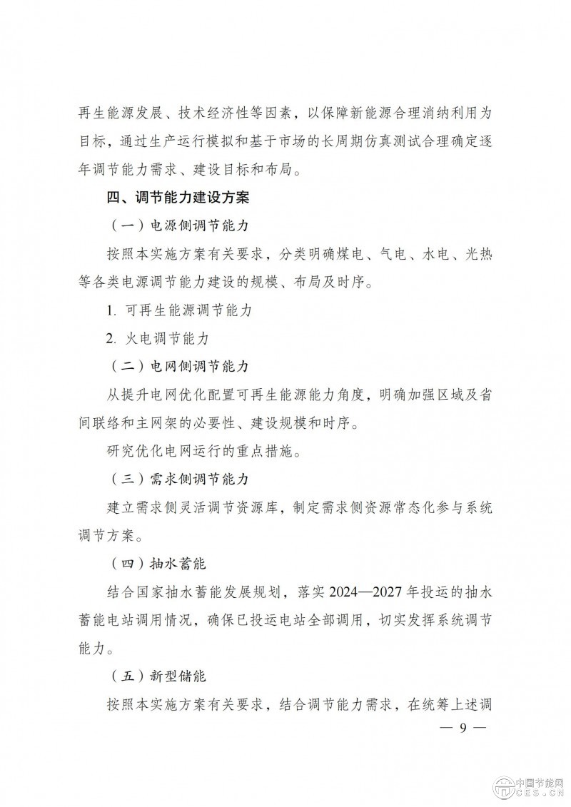 国家发展改革委 国家能源局关于印发《电力系统调节能力优化专项行动实施方案 （2025—2027年）》的通知