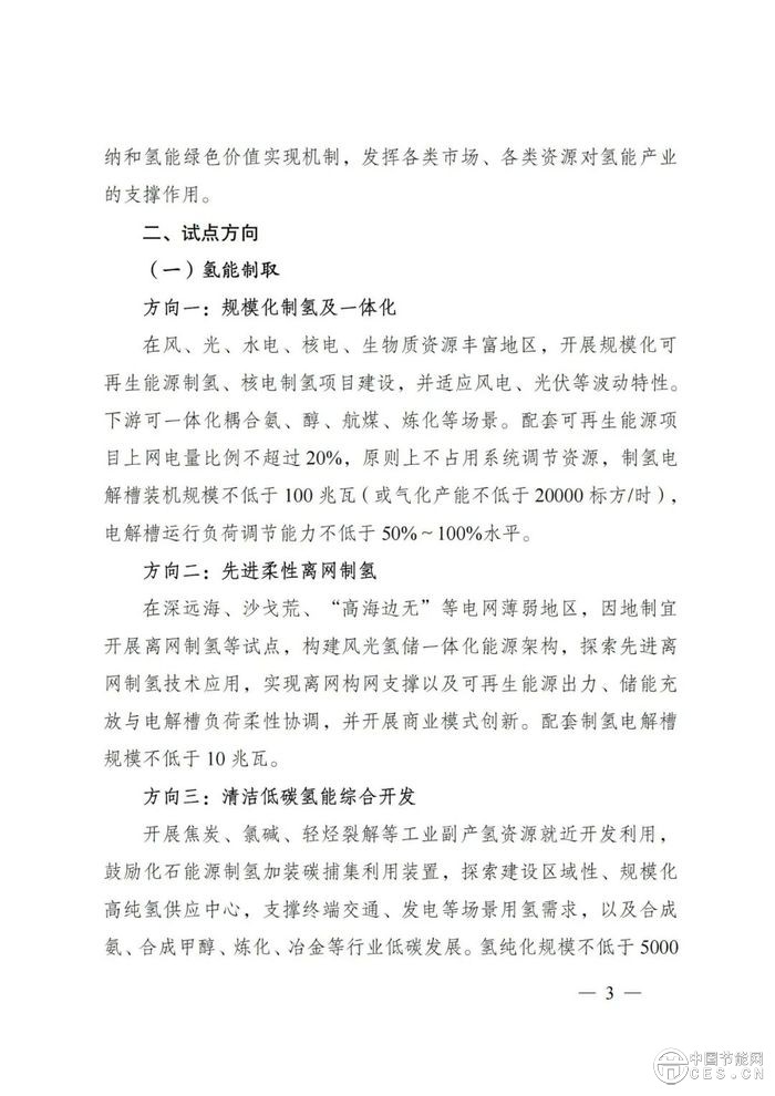 国家能源局：组织开展能源领域氢能试点工作
