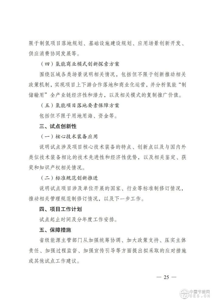 国家能源局：组织开展能源领域氢能试点工作
