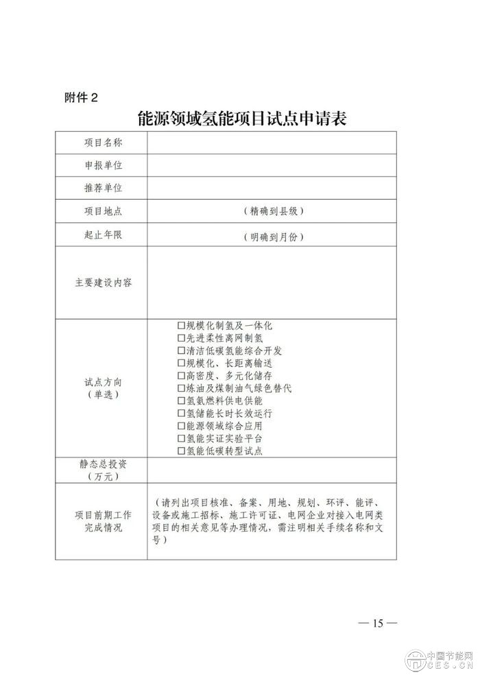 国家能源局：组织开展能源领域氢能试点工作