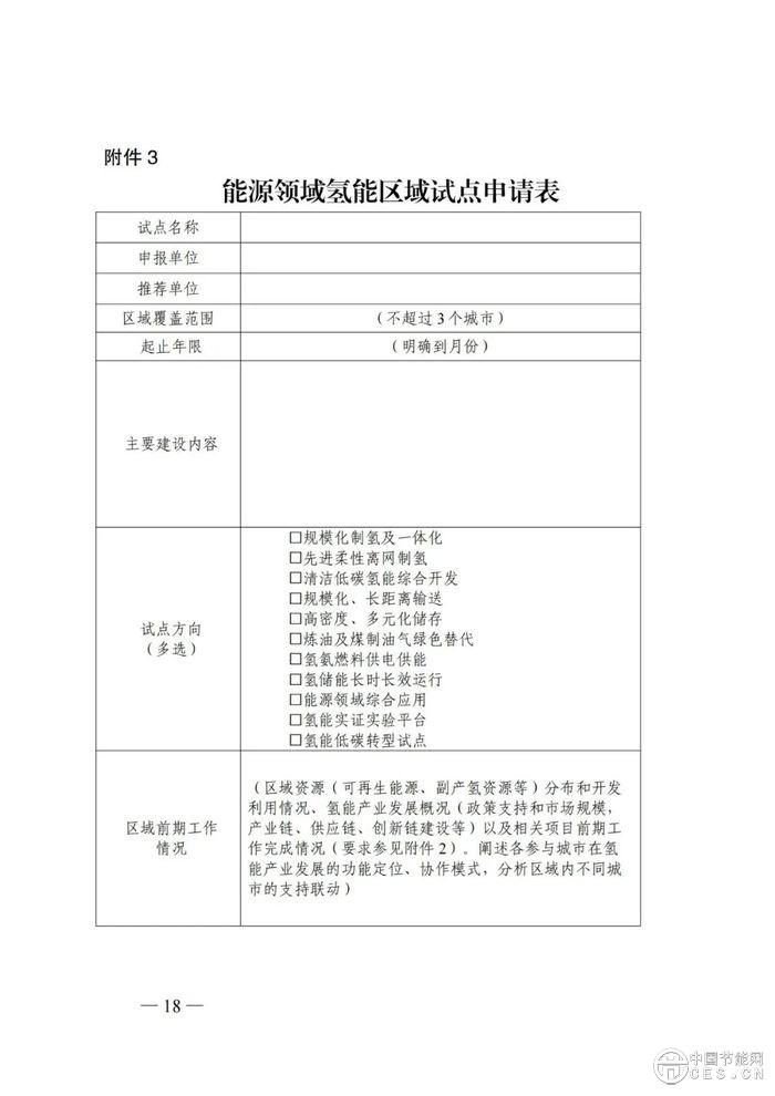 国家能源局：组织开展能源领域氢能试点工作