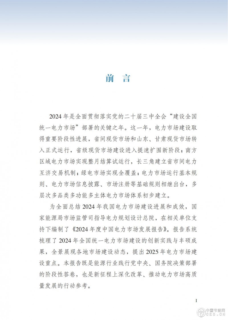 重磅！《2024年度中国电力市场发展报告》发布